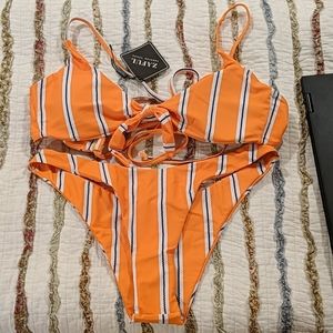 Zaful Orange striped bikini